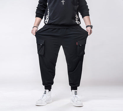 Women's Cargo Joggers Black Cotton Blend 1