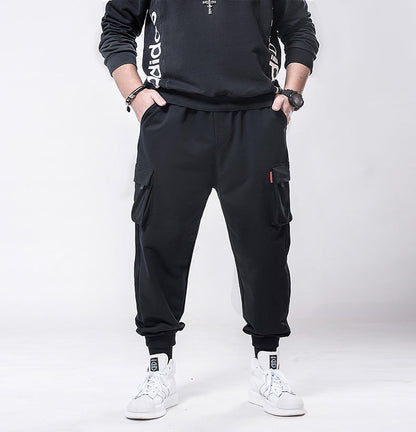 Women's Cargo Joggers Black Cotton Blend 3