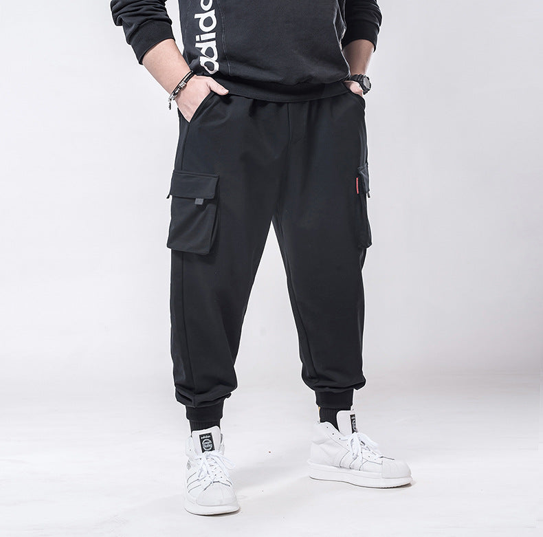 Women's Cargo Joggers Black Cotton Blend 5
