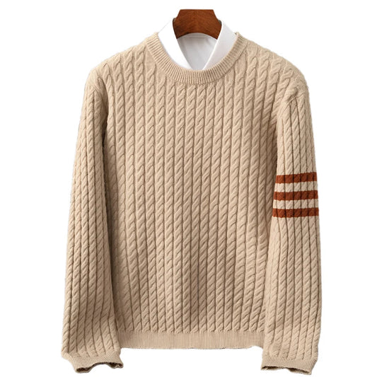 Men's Cashmere Sweater Gray Twisted-Knit