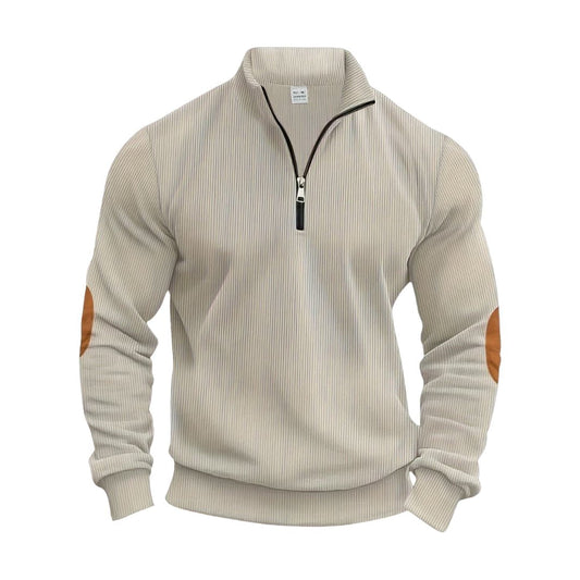 Women's Half-Zip Sweater Beige Cotton 0