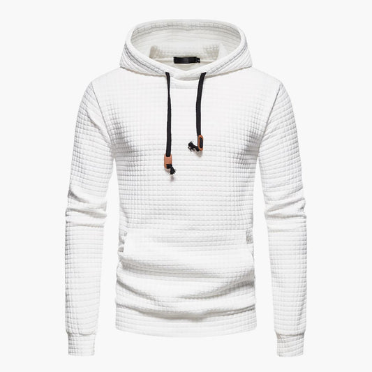 Women's Hoodie Gray Cotton Stylish Checkered Pattern 0