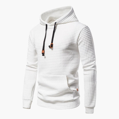 Women's Hoodie Gray Cotton Stylish Checkered Pattern 1
