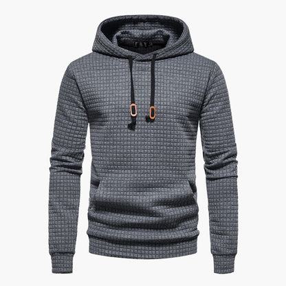 Women's Hoodie Gray Cotton Stylish Checkered Pattern 9
