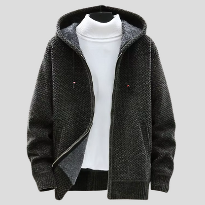 Women's Hoodie Grey Cotton Knit 3