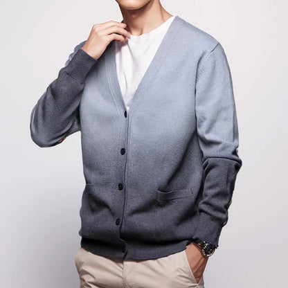 Men's Long Cardigan Ombre Viscose