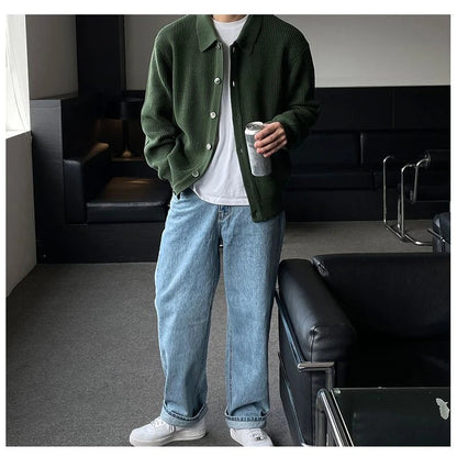 Men's Sweater Beige Heavyweight Cotton Corduroy