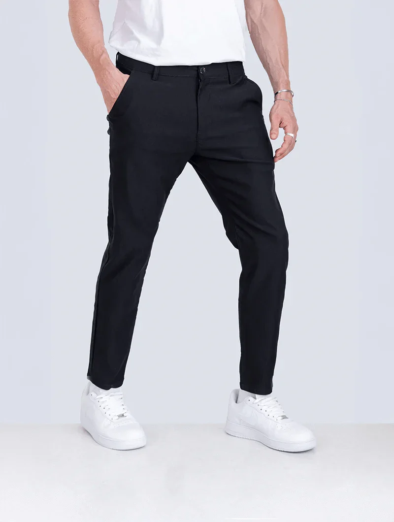 Women's Trousers Black Stretch Fabric Slim Fit 1