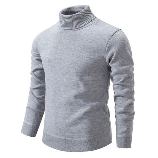 Women's Turtleneck Sweater Grey Soft Knit 0