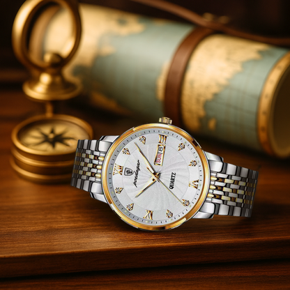 Men's Watch Silver Rhinestone Alloy