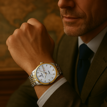 Men's Watch Silver Rhinestone Alloy