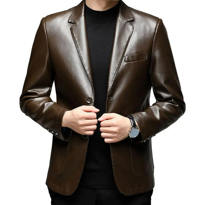 Stylish Men's Leather Jacket - Premium Quality, Classic Design, Perfect for Casual and Formal Wear, Ideal for All Seasons