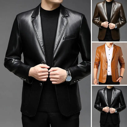 Stylish Men's Leather Jacket - Premium Quality, Classic Design, Perfect for Casual and Formal Wear, Ideal for All Seasons