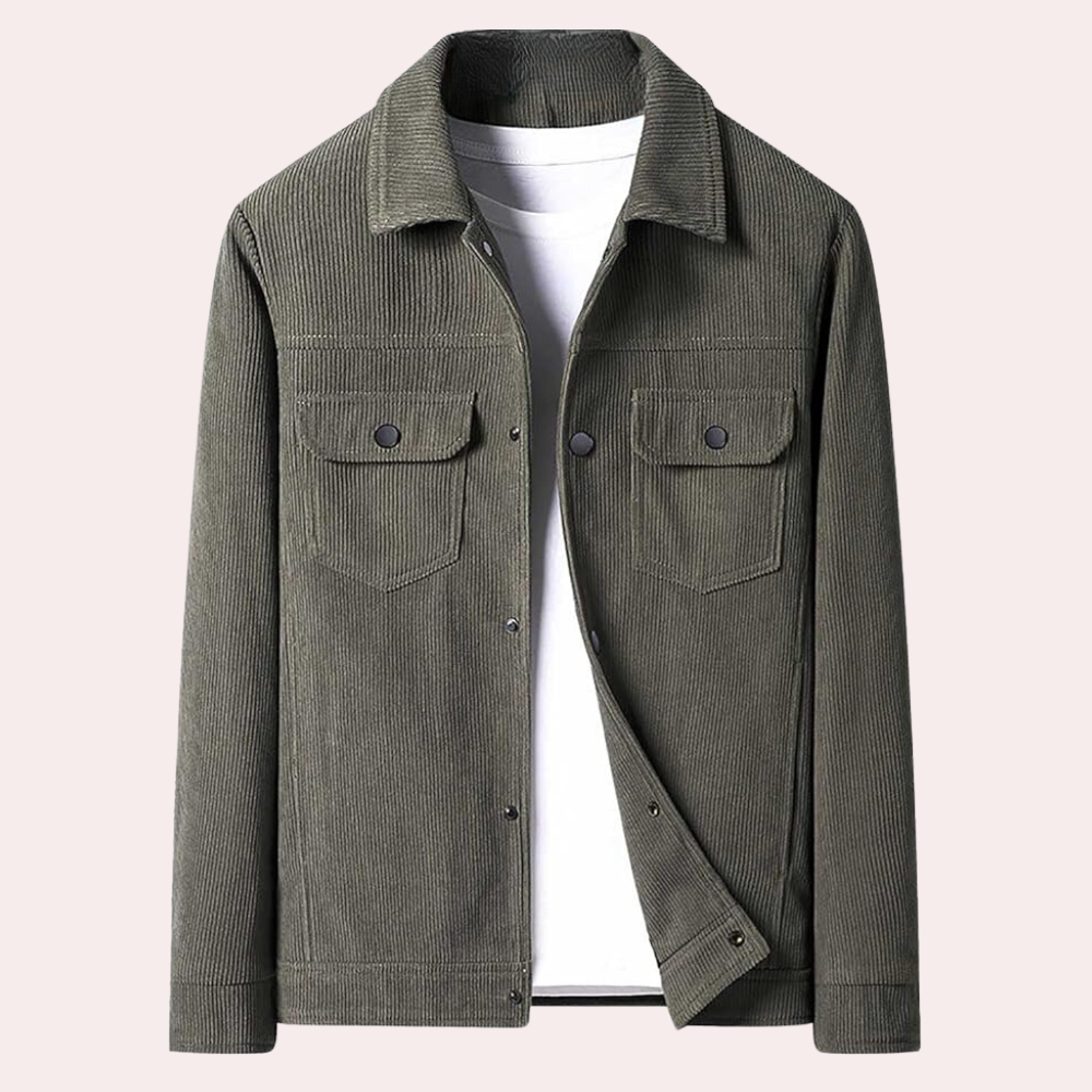 Men's Corduroy Jacket with Pockets - Stylish & Comfortable Outerwear for Fall & Winter Fashion