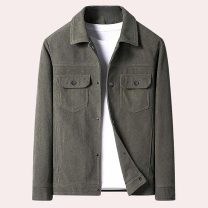 Men's Corduroy Jacket with Pockets - Stylish & Comfortable Outerwear for Fall & Winter Fashion