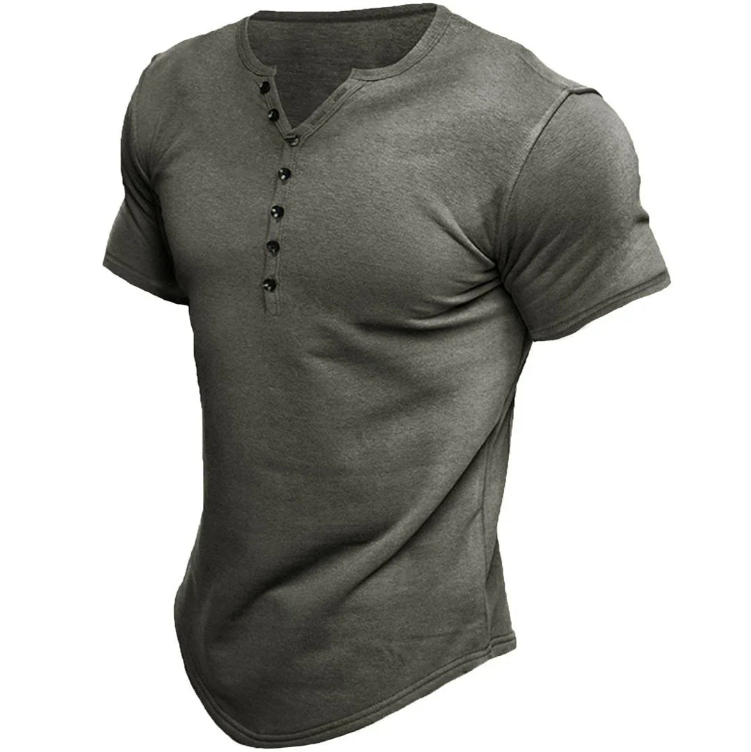 Chad™ - Trendy Short Sleeve Henley Tee