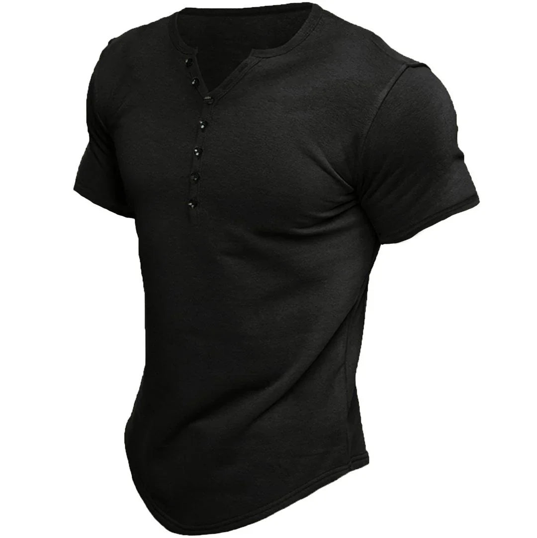 Chad™ - Trendy Short Sleeve Henley Tee
