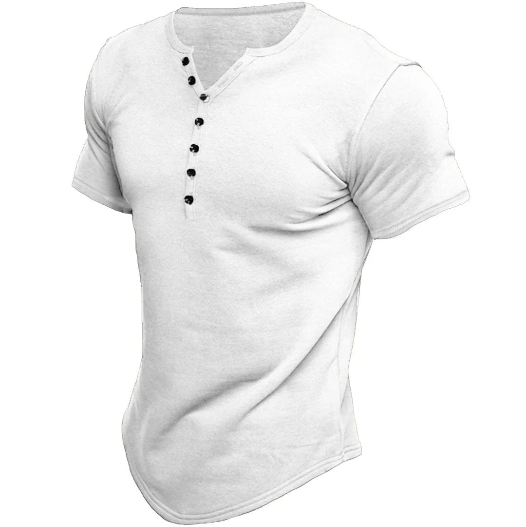 Chad™ - Trendy Short Sleeve Henley Tee