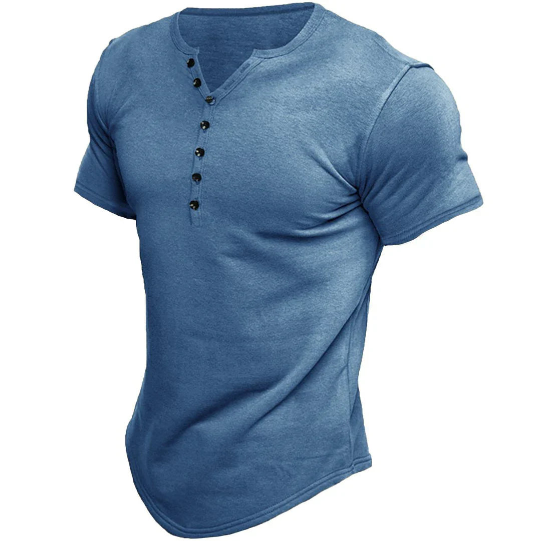 Chad™ - Trendy Short Sleeve Henley Tee