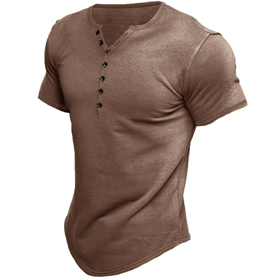 Chad™ - Trendy Short Sleeve Henley Tee