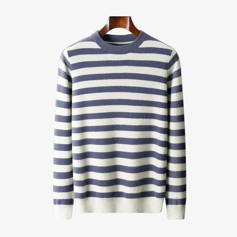 Oakley - Classic O-neck Striped Cashmere Sweater