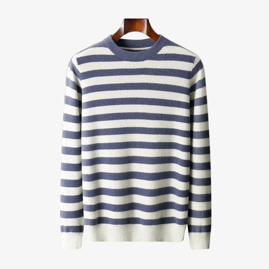 Oakley - Classic O-neck Striped Cashmere Sweater