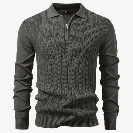 Cole - Half-Zip Collared Sweater with Vintage-Inspired Modern Edge