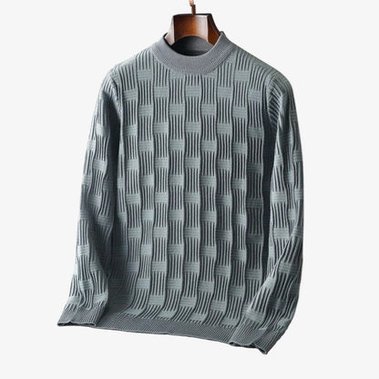 Adrian - Knitted Crewneck Sweater with Timeless Cable Design