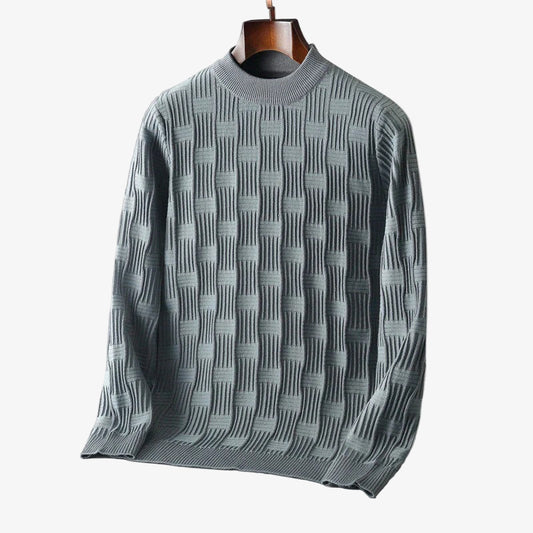 Adrian - Knitted Crewneck Sweater with Timeless Cable Design