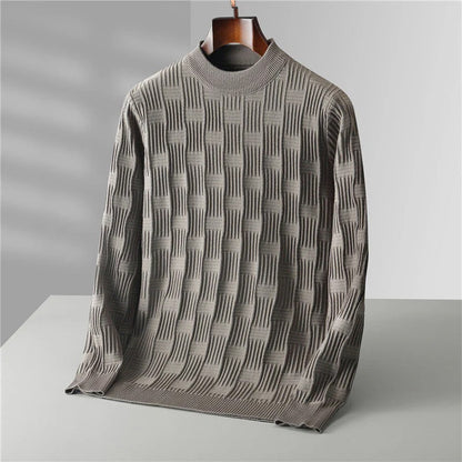 Adrian - Knitted Crewneck Sweater with Timeless Cable Design