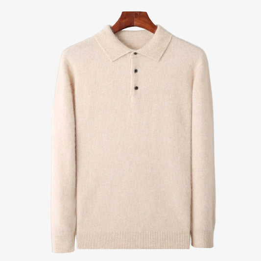 Brian - Luxurious Cashmere Wool Sweater with Elegant Turn-Down Collar