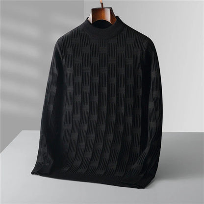 Adrian - Knitted Crewneck Sweater with Timeless Cable Design