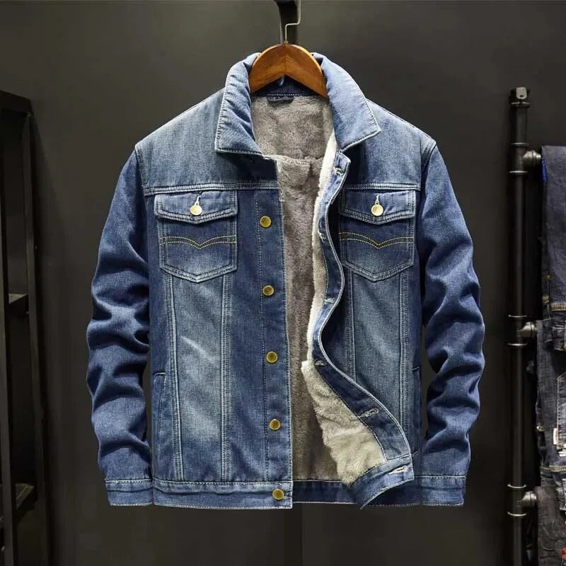 Colin - Denim Jacket with Fleece-Lined Winter Warmth