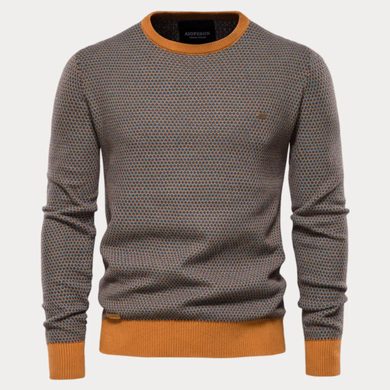 Troy - Spliced Knit Sweater for Stylish Warmth