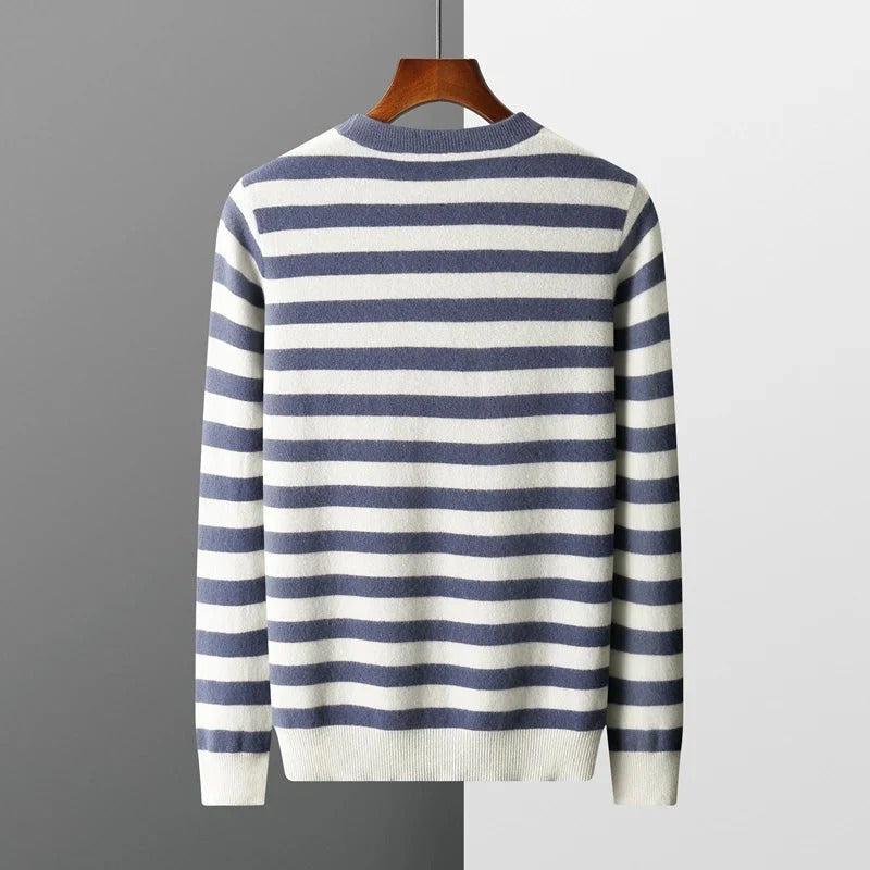 Oakley - Classic O-neck Striped Cashmere Sweater
