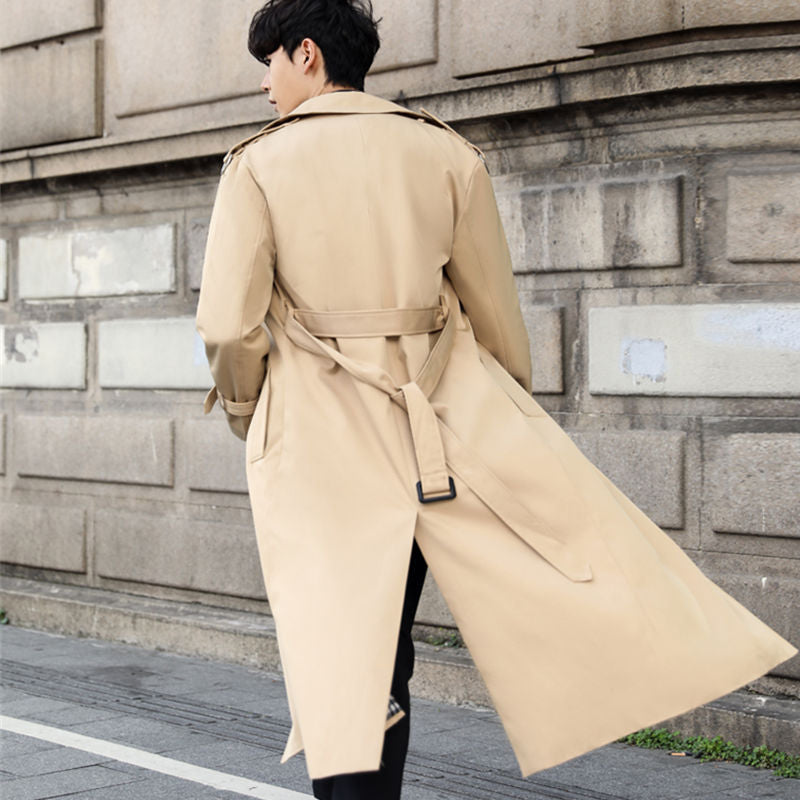 Men's Stylish Long Trench Coat with Buckle – Trendy Outerwear for Fashionable Looks and Ultimate Comfort