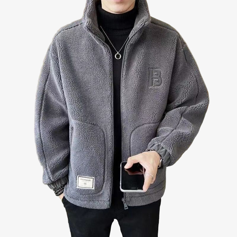 Men's Fleece Winter Jacket with Zip - Warm, Stylish, and Comfortable Outerwear for Cold Weather Adventures