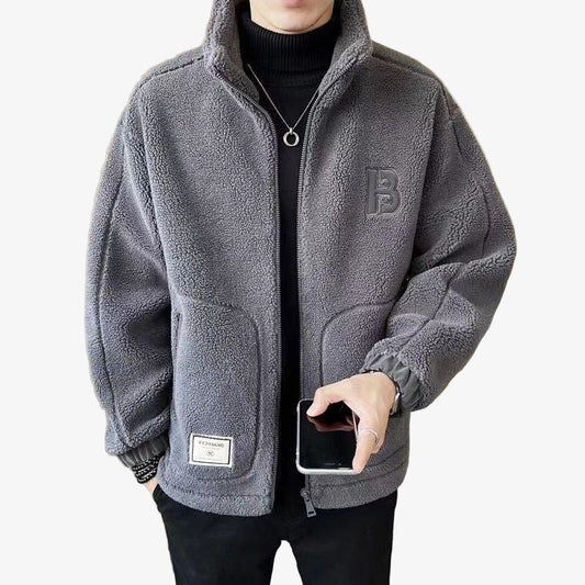 Men's Fleece Winter Jacket with Zip - Warm, Stylish, and Comfortable Outerwear for Cold Weather Adventures