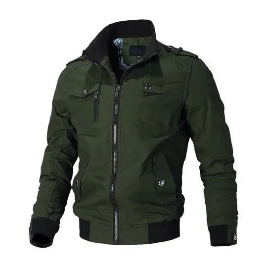 Men's Stylish Bomber Jacket with Zippers - Trendy Outerwear for Casual and Smart Looks, Perfect for All Seasons