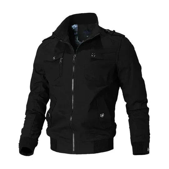 Men's Stylish Bomber Jacket with Zippers - Trendy Outerwear for Casual and Smart Looks, Perfect for All Seasons