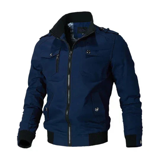 Men's Stylish Bomber Jacket with Zippers - Trendy Outerwear for Casual and Smart Looks, Perfect for All Seasons