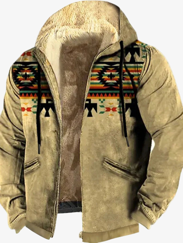 Men's Ethnic Hooded Zip Jacket - Stylish, Comfortable Outerwear for Trendy Looks and Everyday Wear