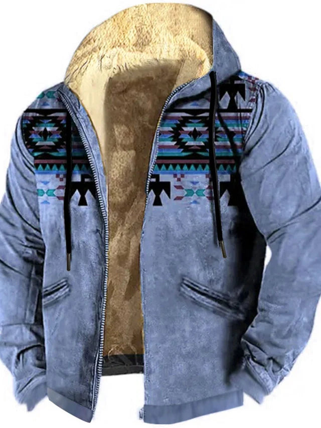 Men's Ethnic Hooded Zip Jacket - Stylish, Comfortable Outerwear for Trendy Looks and Everyday Wear
