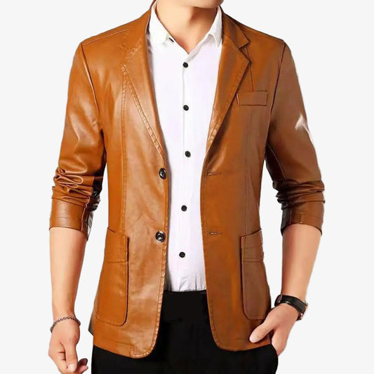 Stylish Men's Leather Jacket - Premium Quality, Classic Design, Perfect for Casual and Formal Wear, Ideal for All Seasons